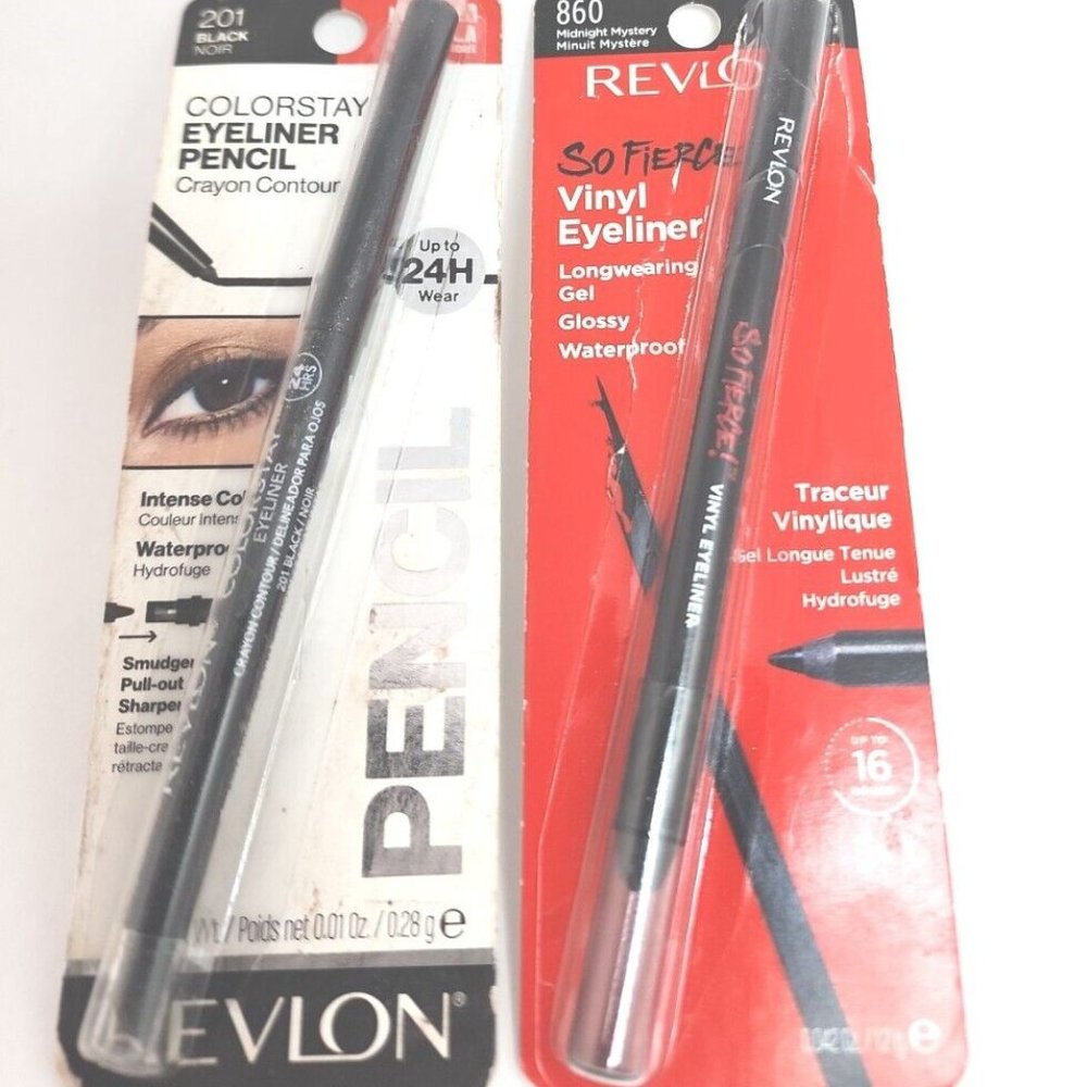 Revlon 2Pc Eyeliners ColorStay & So Fierce Waterproof #201 Black #860 Midnight